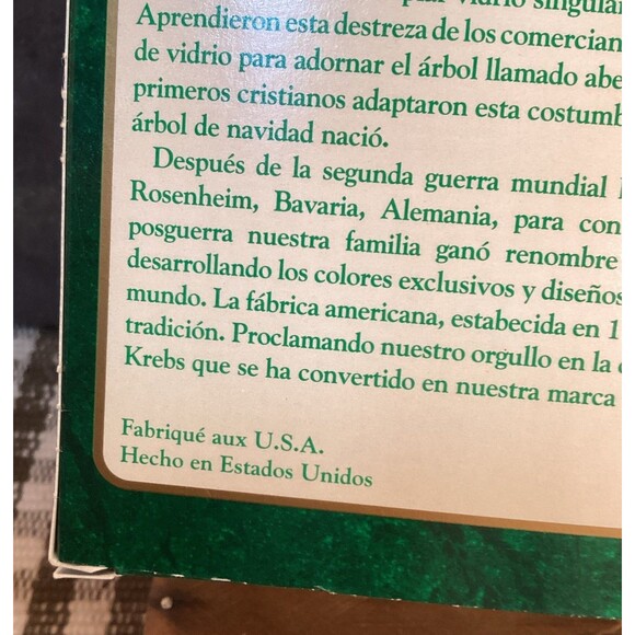 Christmas by Krebs Hand Decorated Ornaments 4 Mica Gold Glass Balls Boxed - Picture 8 of 10